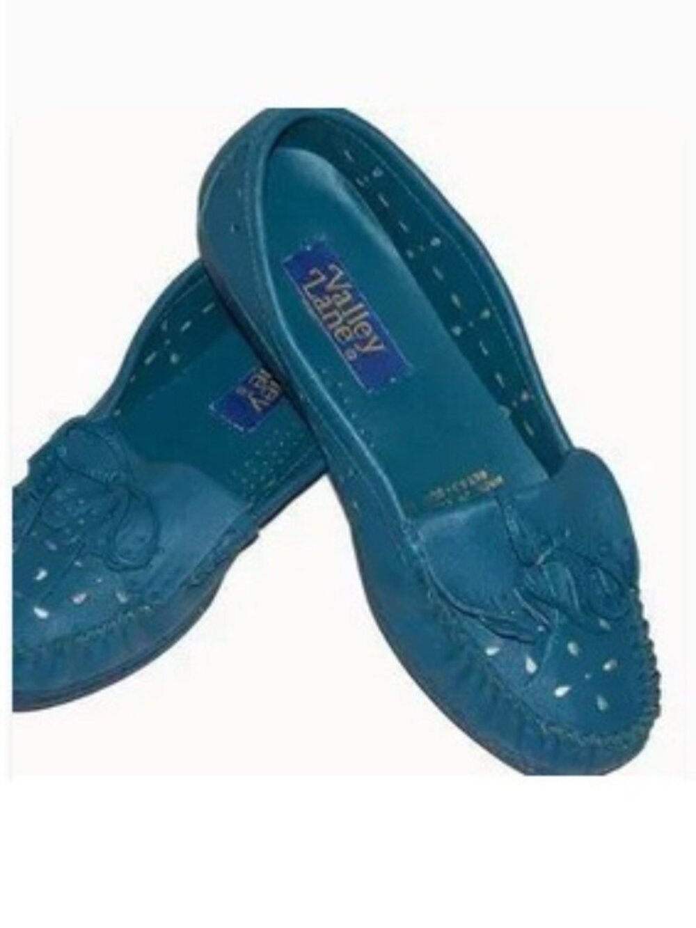 Genuine Leather Valley Lane SO Soft & Comfy Blue Moccasins Womens Size 5.5 Shoes - Picture 3 of 16